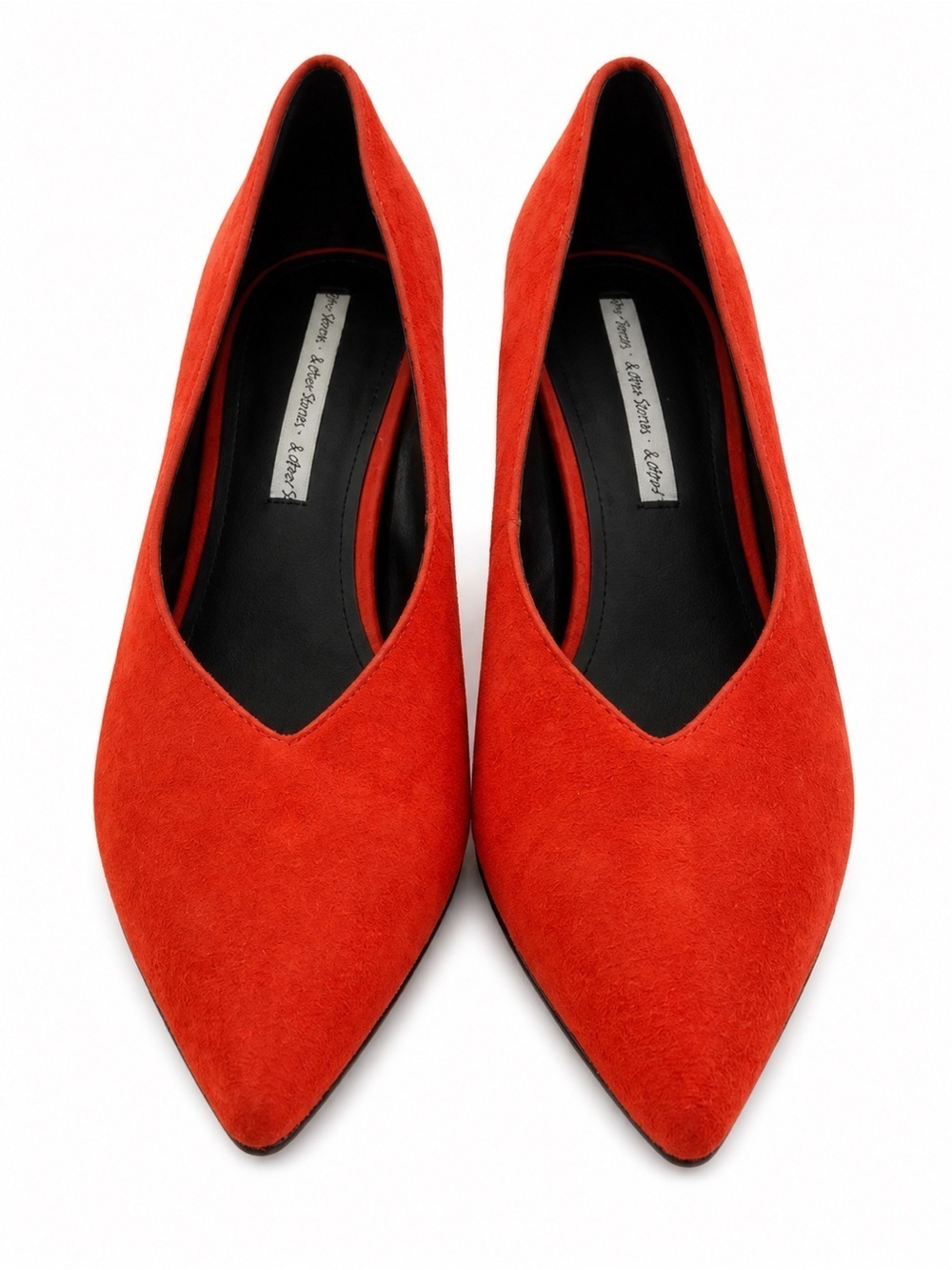 & OTHER STORIES RED FAUX SUED WOMEN PUMPS. SIZE-38 ,US-8.